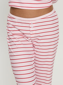 Slumber Party Sleep Rib Pants Pink Stripe