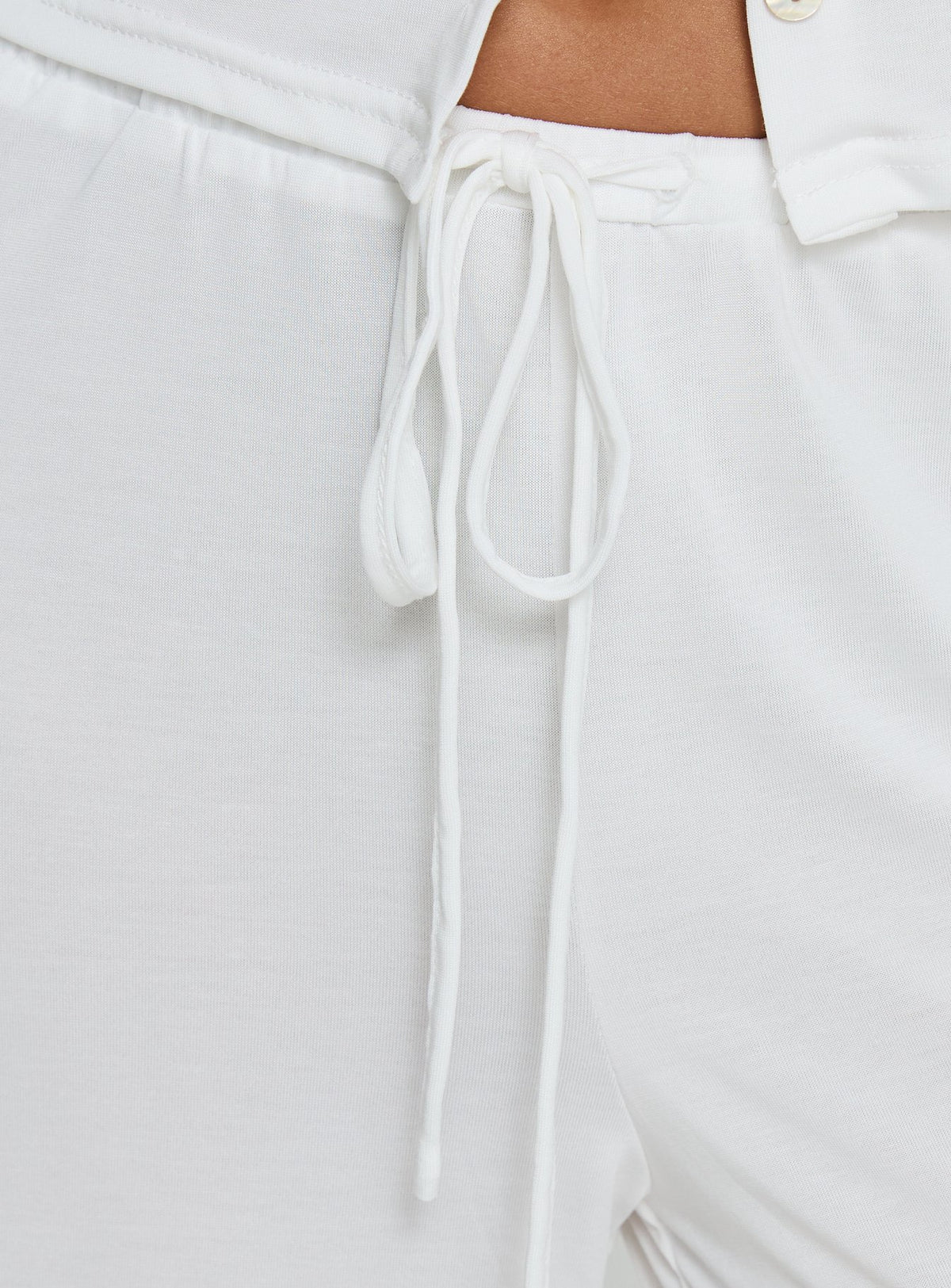 product Princess Polly Gavrielle Jersey Wide Leg Pants White Mid Rise Pants Pants 