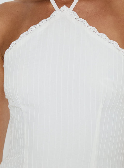 Hunnie Halter Mini Dress White