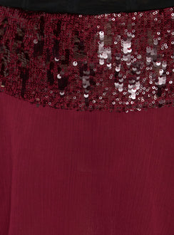 product Princess Polly Zenayda Drop Waist Sequin Mini Skirt Burgundy Mini Skirts Skirts 