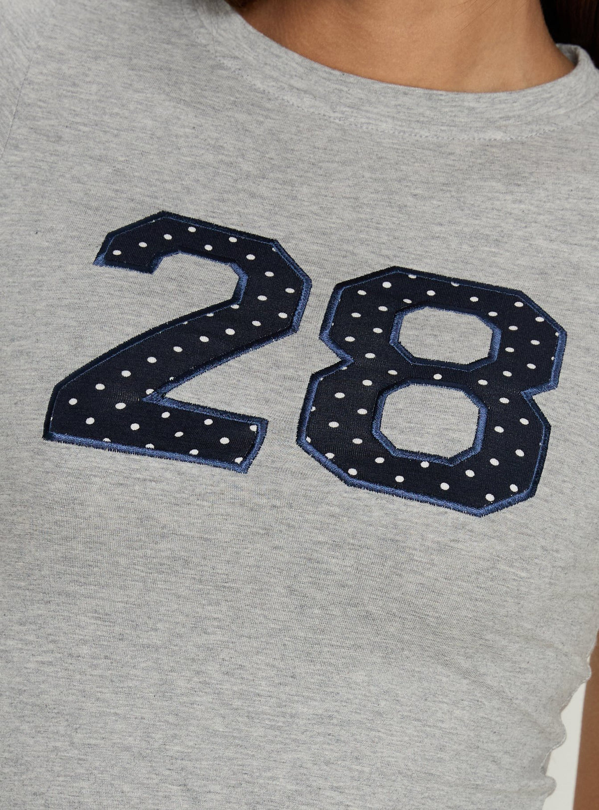 Sutin Tee Grey Marle Polka Dot