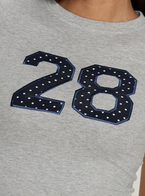 Sutin Tee Grey Marle Polka Dot