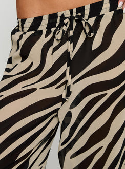 product Princess Polly Fyre Wide Leg Pant Zebra Low Rise Pants Pants 