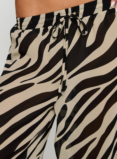 product Princess Polly Fyre Wide Leg Pant Zebra Low Rise Pants Pants 