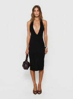 Novva Halter Midi Dress Black
