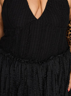 Mixie Halter Romper Black Curve