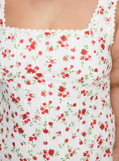 product Princess Polly Dasha Mini Dress White Floral Curve Square Neck 