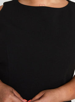 product Princess Polly Anse Mini Dress Black Curve Crew Neck 