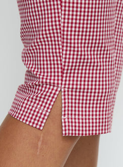 Highlighting Rossie Capri Pants Red Gingham womens-regular-pants with high-rise product Princess