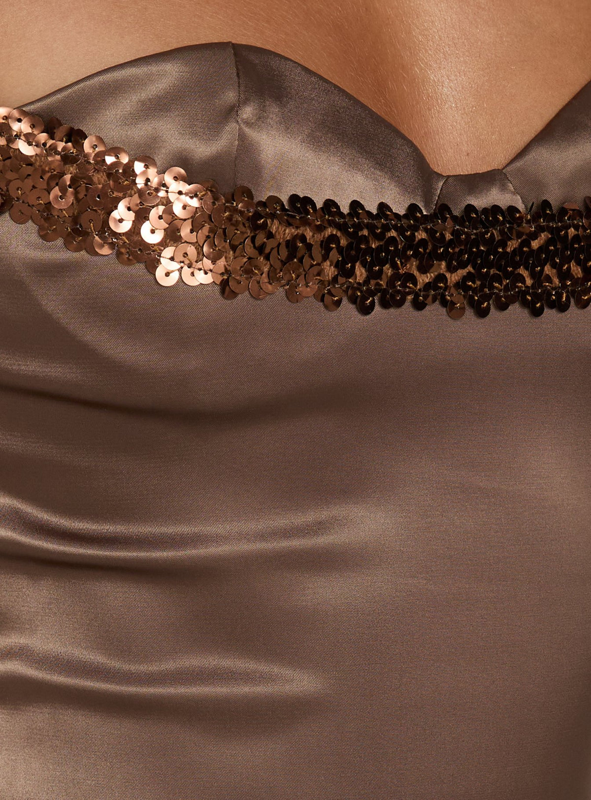 Myrah Layered Sequin Top Chocolate