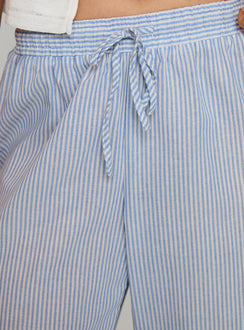 Holiday Tie Front Pant Blue/ White Stripe High Rise Pants Pants 