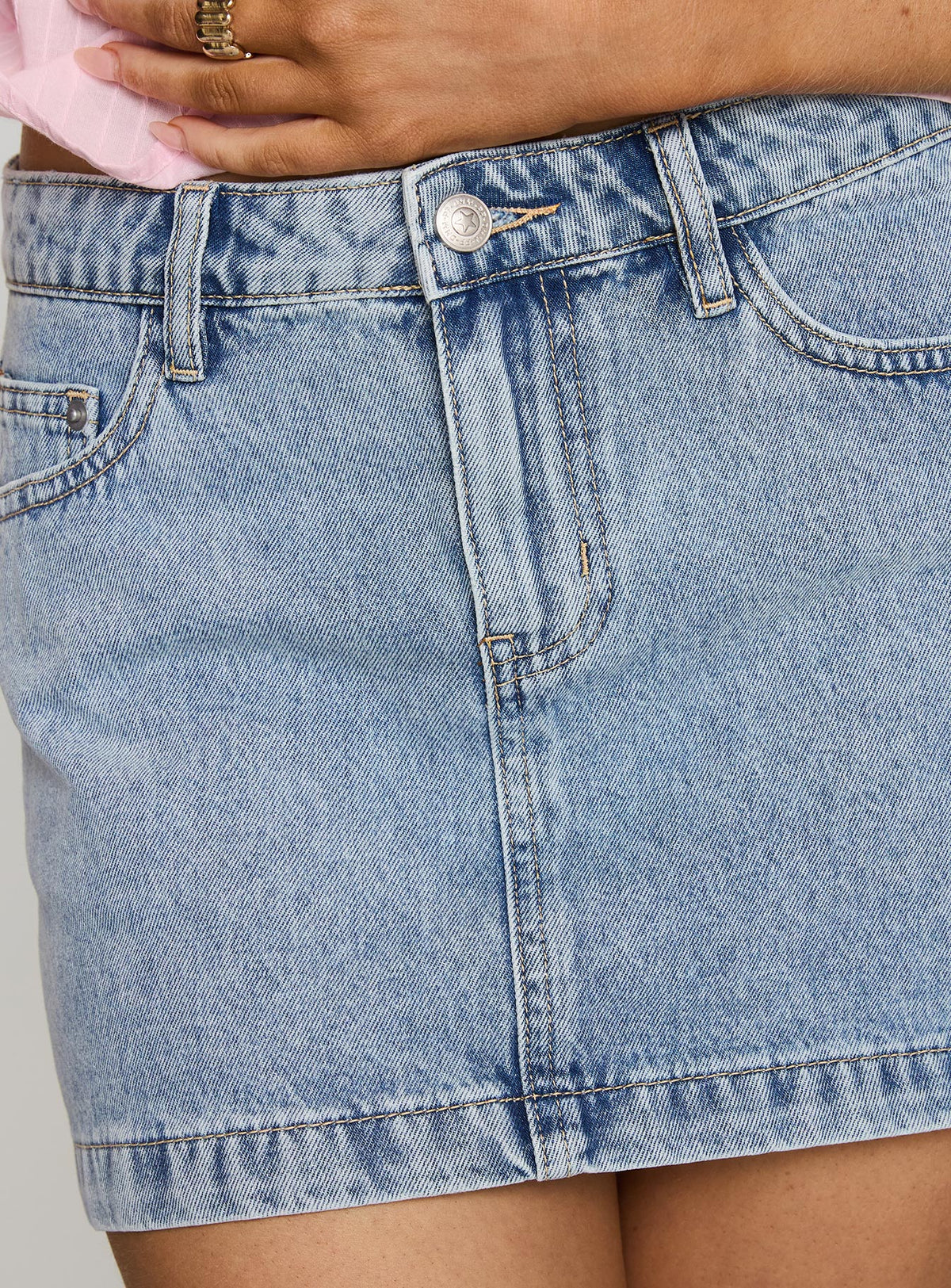 Nickei Denim Mini Skirt Light Wash Mini Skirts Skirts 
