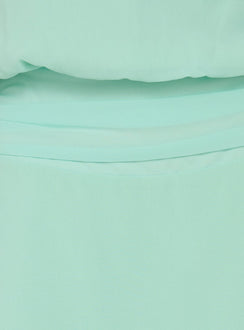 Dopamine Drapey Arrowneck Romper Mint