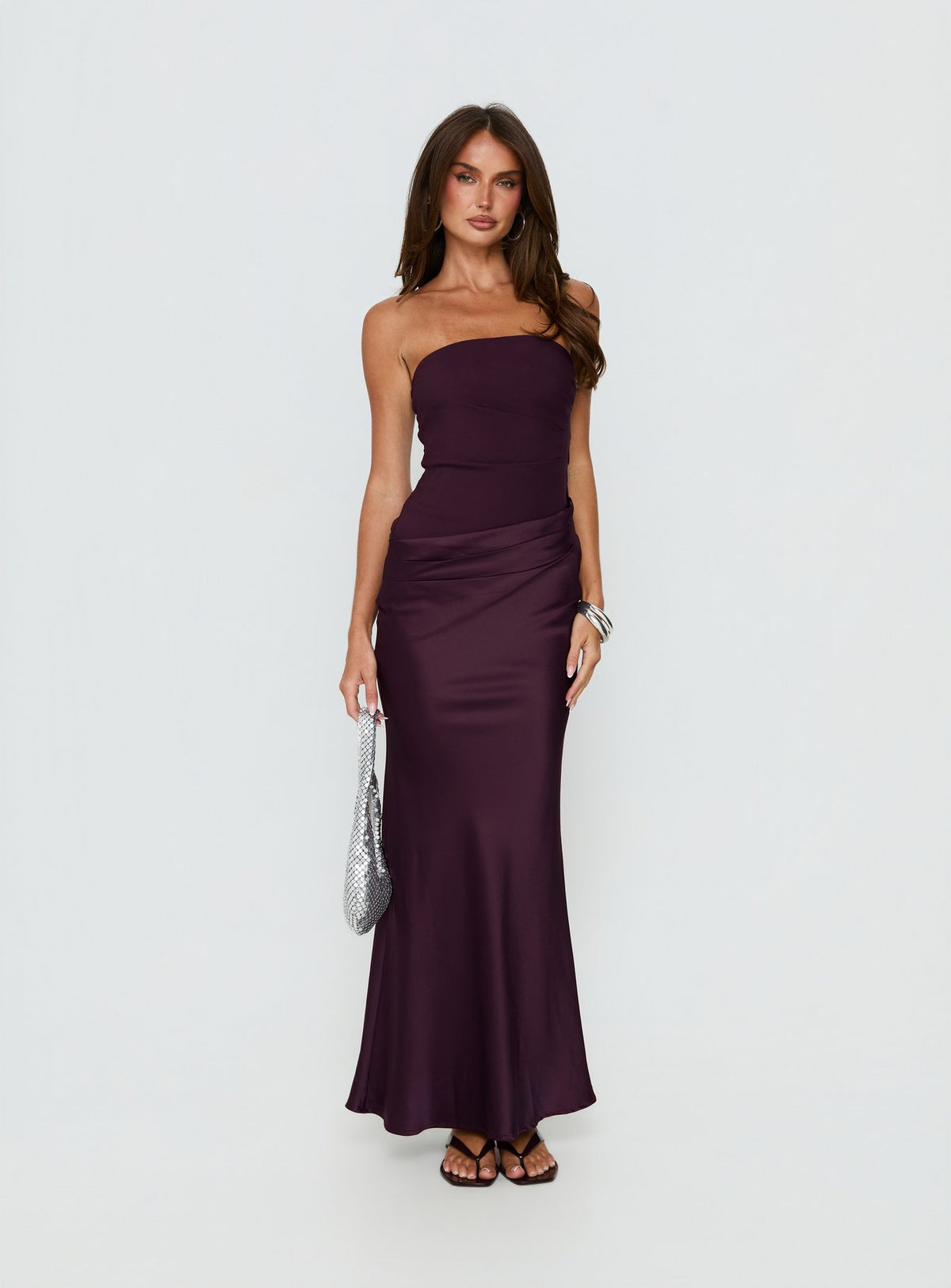 Lulita Strapless Maxi Dress Plum Petite