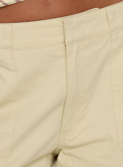 Crafted with Indee Cropped Cargo Pants Beige Petite womens-regular-pants high-rise detail Princess Polly