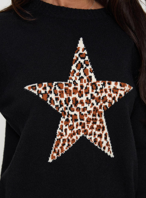 product Princess Polly Run The Party Knit Sweater Black Jumpers 