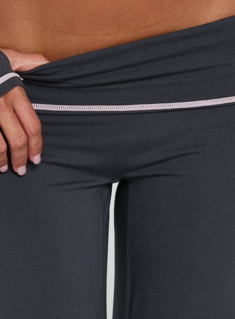 Featuring the Kimberlyn Jersey Straight Leg Pants Grey womens-regular-pants with low-rise waistband detail Princess Polly