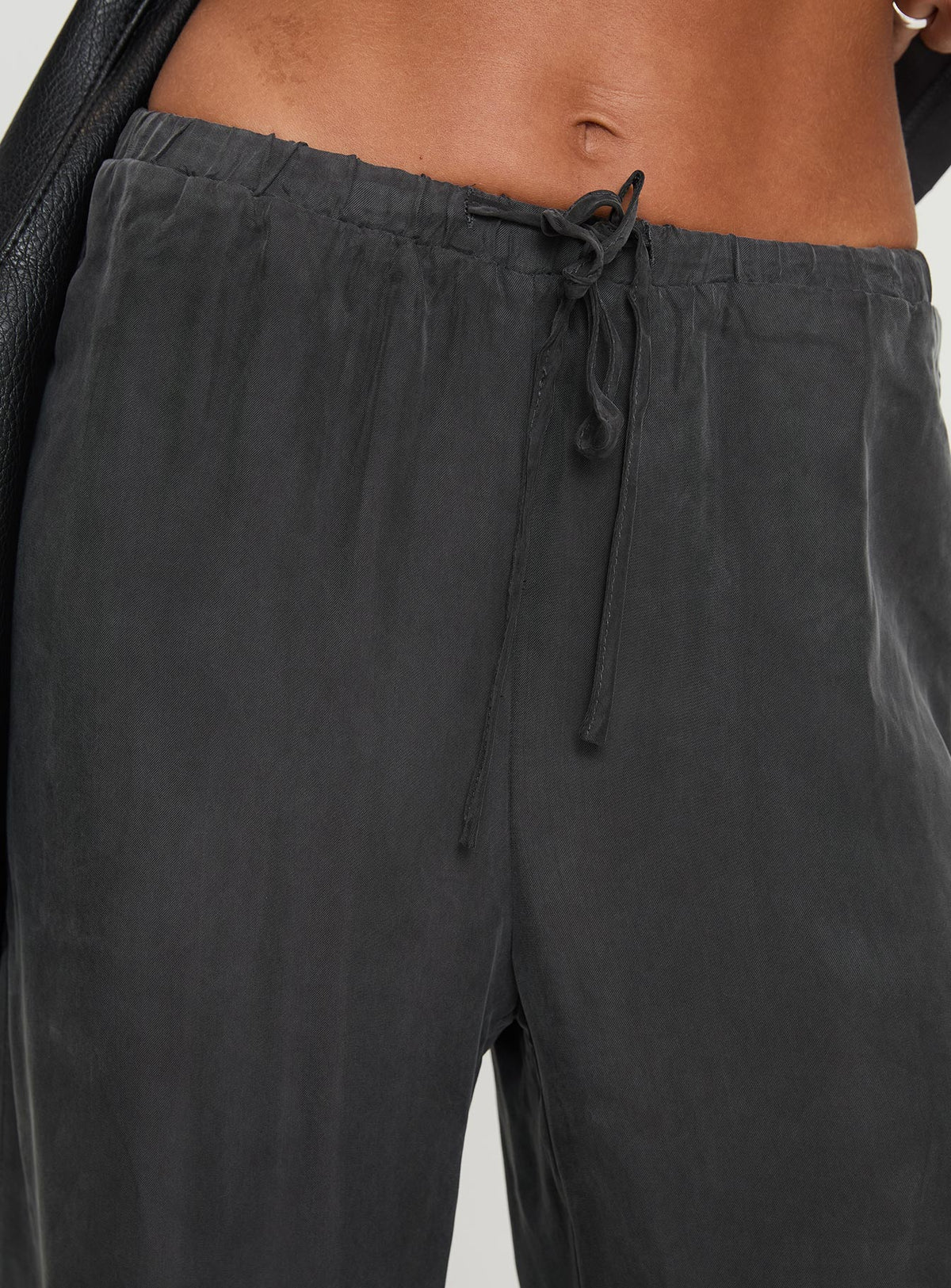 back view of model wearing Princess Polly Mahlab Pants Slate Pants 