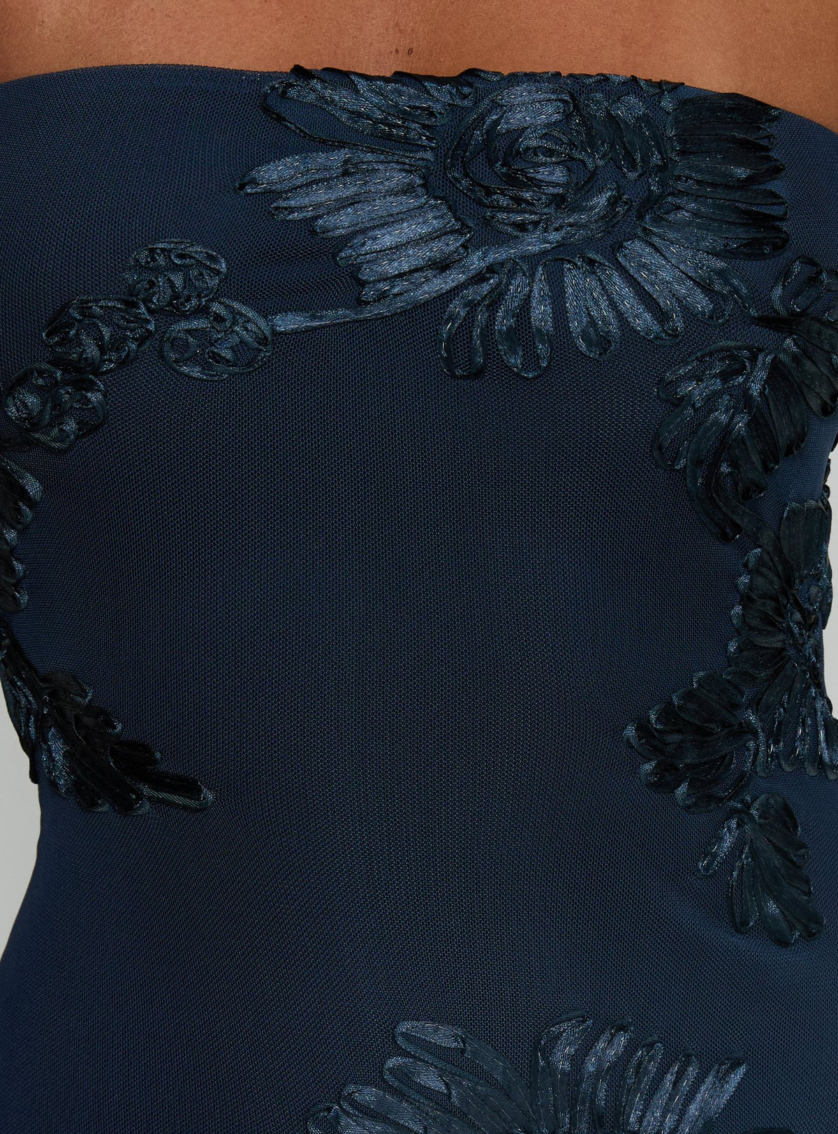 Maribeth Strapless Floral Maxi Dress Navy