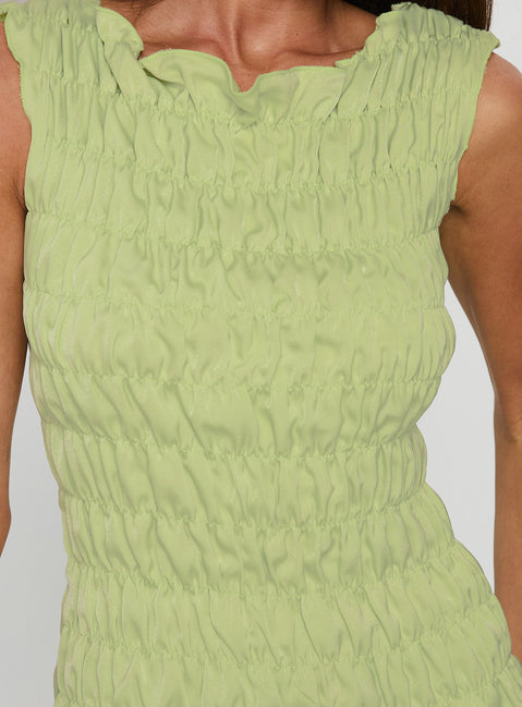 Elenir Shirred Top Green