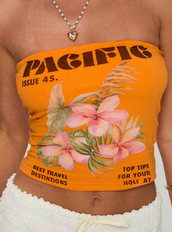 product Princess Polly Pacific Issue Top Orange Sleeveless straight 