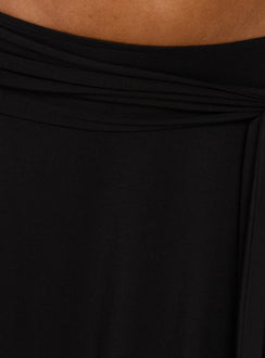 product Princess Polly Soft Focus Tie Waist Midi Skirt Black Midi Skirts Skirts 