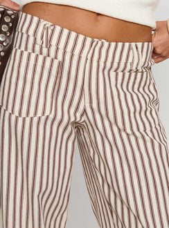 Vendi Low Rise Pant Brown Stripe Low Rise Pants Pants 