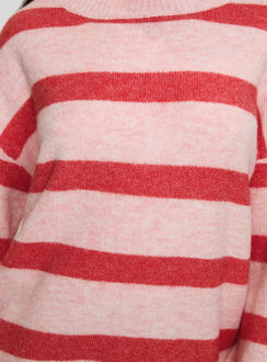 product Princess Polly Ryanna Sweater Pink / Red Stripe Jumpers 