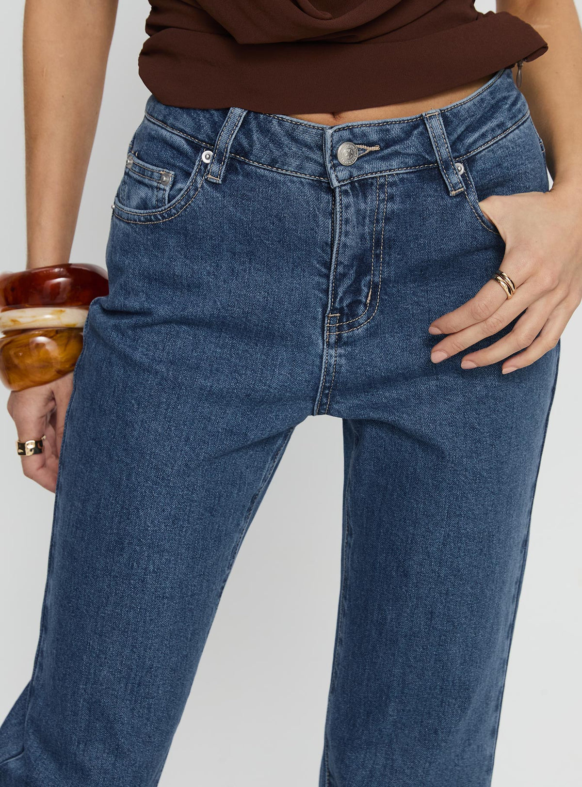 Magic Mirror Mid Rise Bootleg Jeans Mid Blue Wash Mid Rise Jeans Jeans 