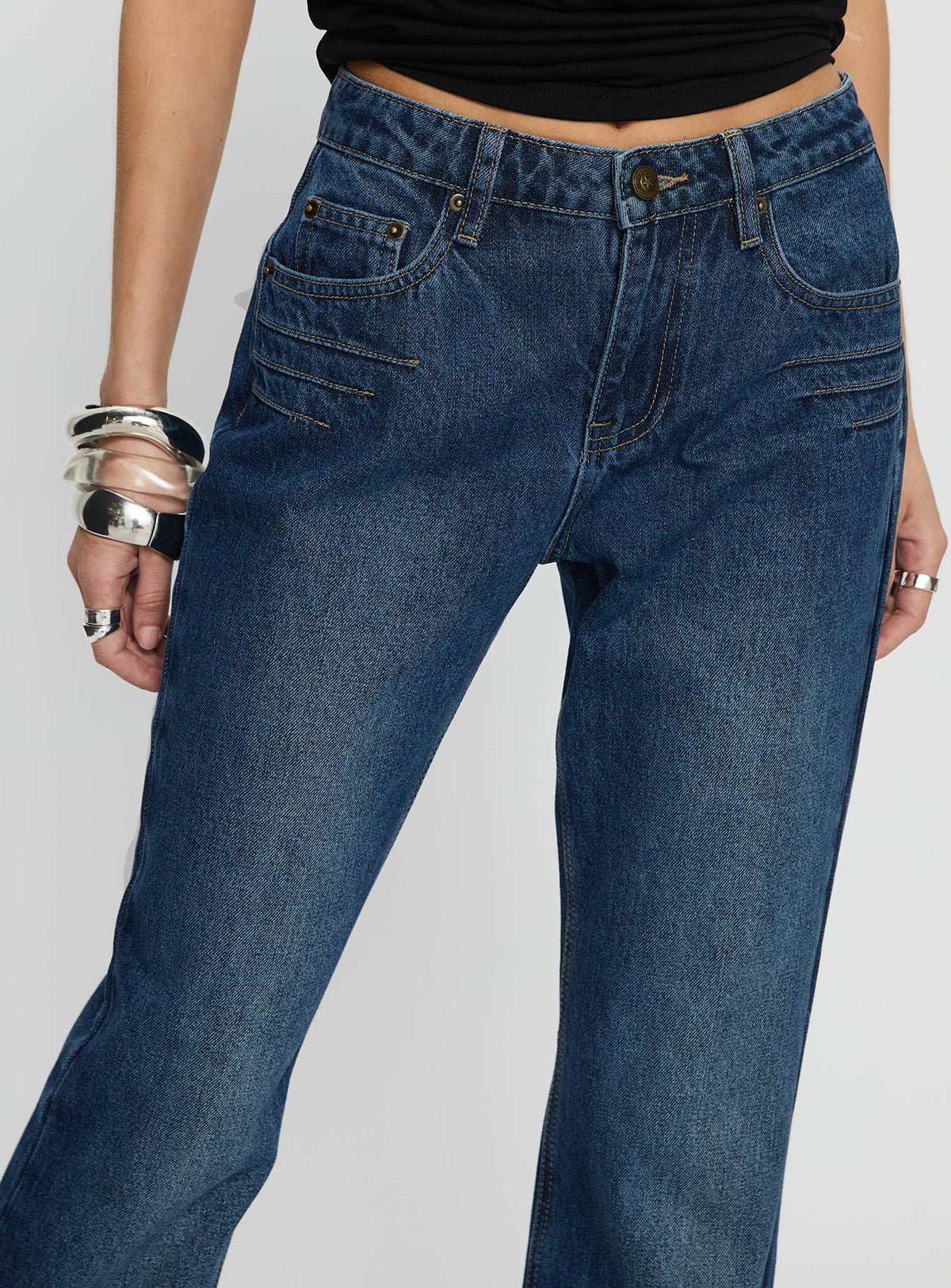 Wide World Mid Rise Bootleg Jeans Mid Blue Mid Rise Jeans Jeans 
