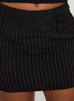 product Princess Polly Christel Pinstripe Skort Black Mini Skirts Skirts 