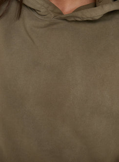 Introducing the AT Pullover Oversized Hoodie Washed Olive in womens-jumpers with long and oversized fit Princess Polly