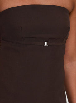 product Princess Polly Irresistible Strapless Top Chocolate Sleeveless straight 