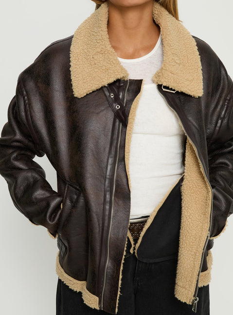 Benetta Collared Jacket Brown