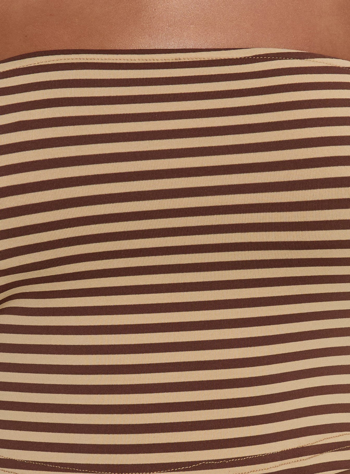 Timora Strapless Top Brown Stripe