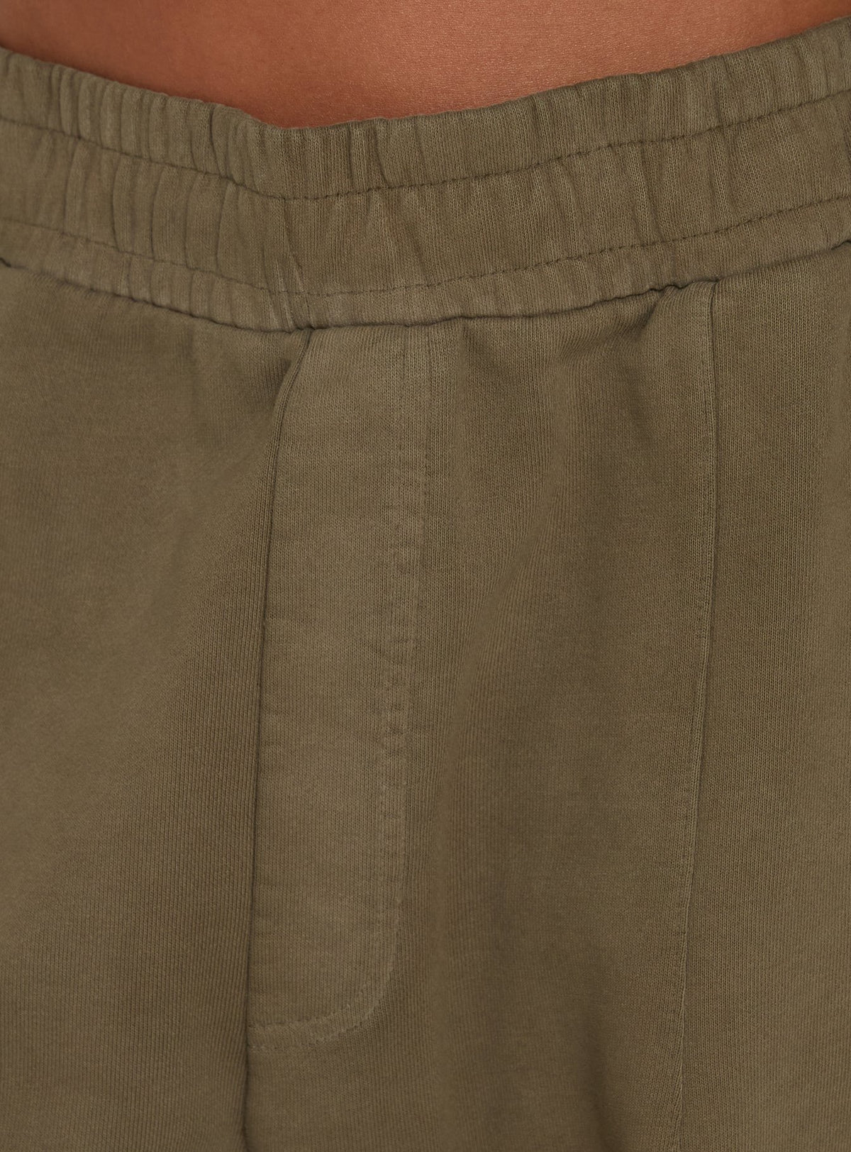 Styled in AT Fleece Baggy Sweatpant Washed Olive womens-regular-pants with mid-rise wide-leg construction detail Princess Polly
