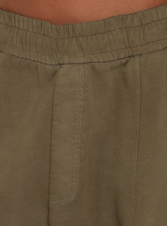 Styled in AT Fleece Baggy Sweatpant Washed Olive womens-regular-pants with mid-rise wide-leg construction detail Princess Polly