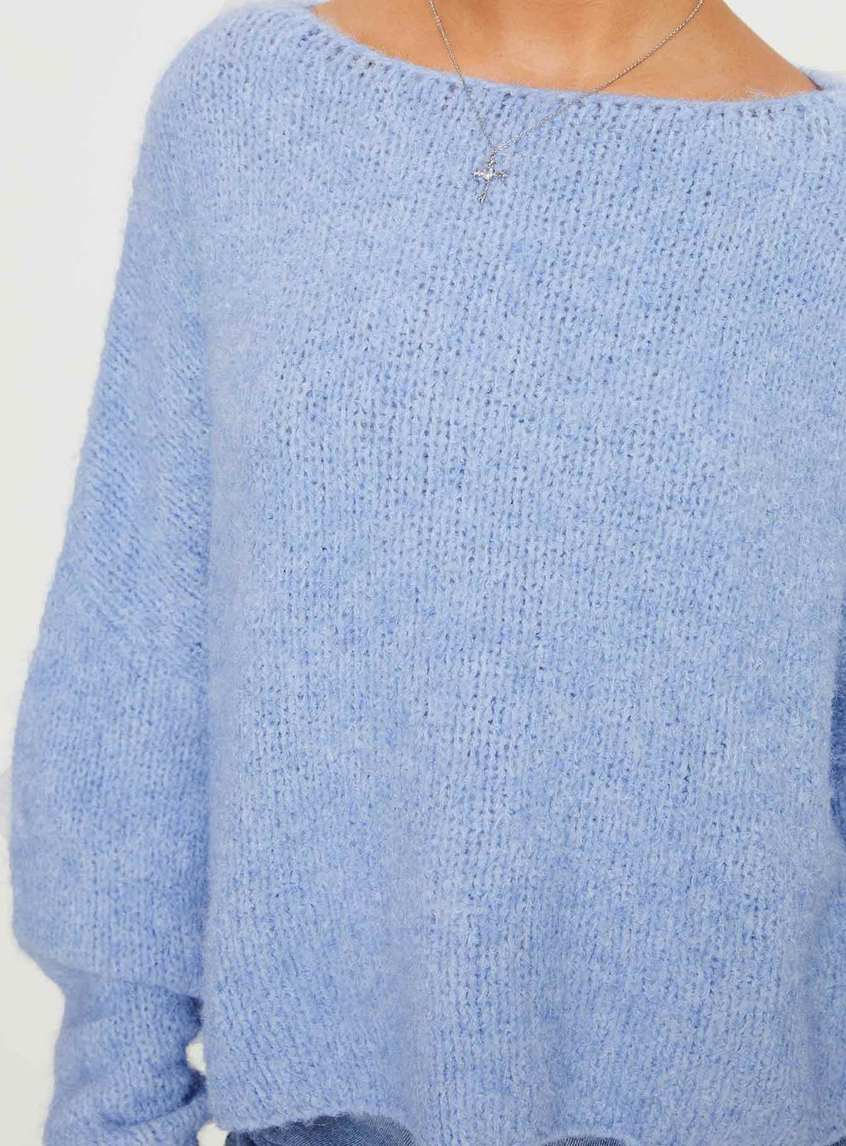 product Princess Polly Ramy Sweater Blue Cropped Jumpers Jumpers 