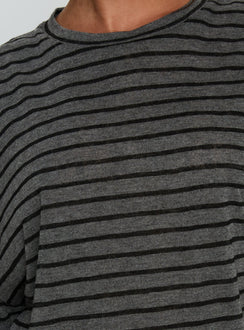 Zaydee Oversized Tee Grey / Black Stripe