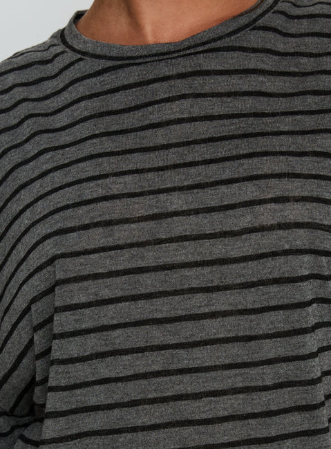 Zaydee Oversized Tee Grey / Black Stripe