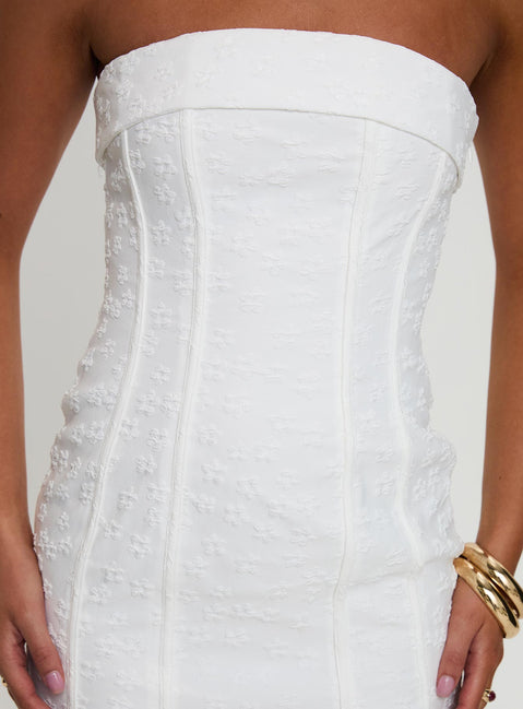 Bertrand Strapless Mini Dress White