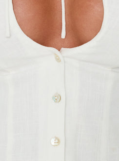 Louisiah Keyhole Top White