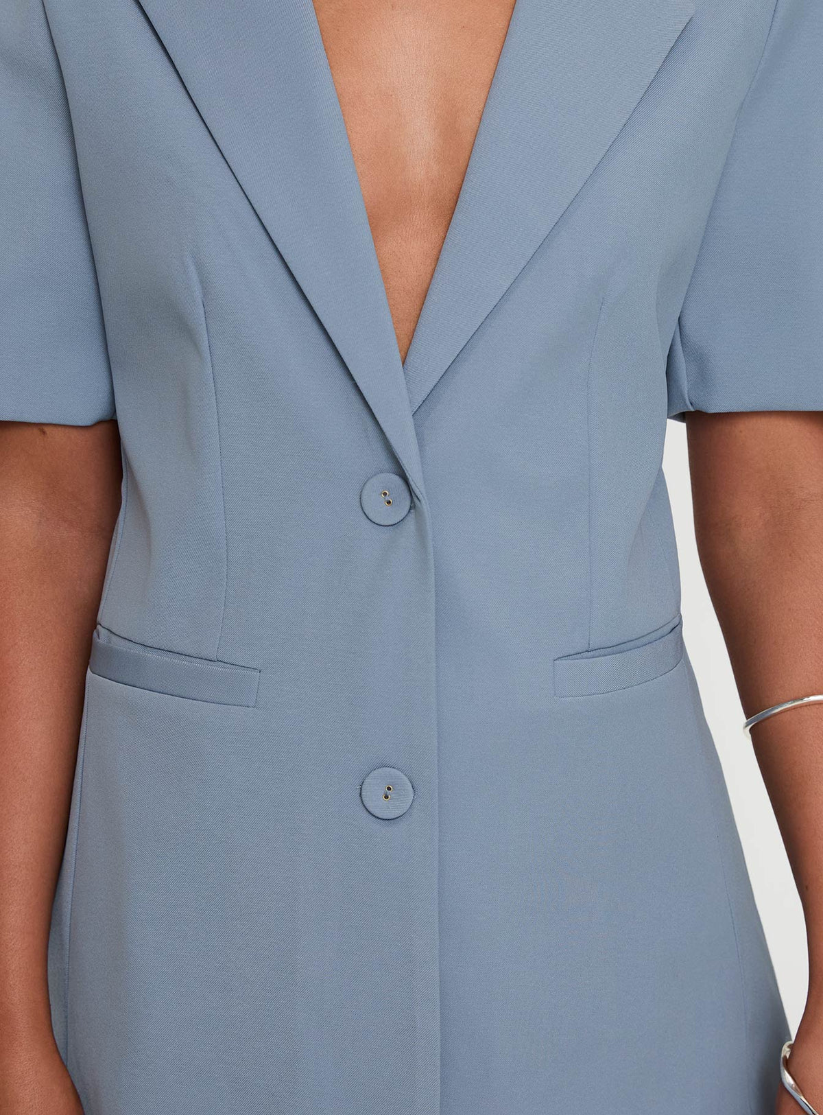Bisou Bisou Short Sleeved Blazer Blue