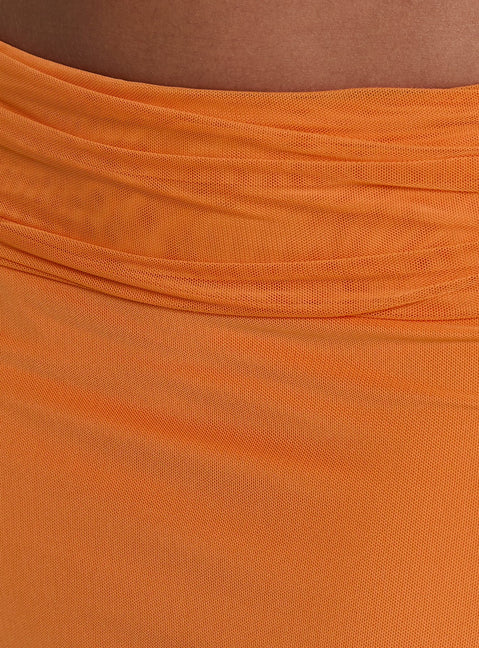 product Princess Polly Star Fruit Ruched Waist Maxi Skirt Orange Maxi Skirts Skirts 