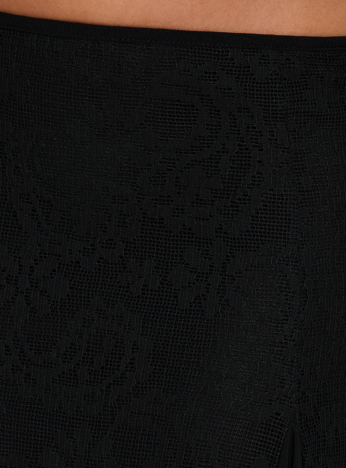 Showcasing the Quani Lace Midi Skirt Black in womens-skirts, detailed view Princess Polly