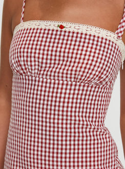 Burkes Mini Dress Red Check