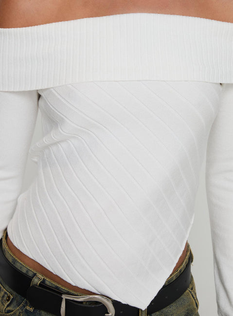 product Princess Polly Brisa Long Sleeve Top White Full Sleeves straight 