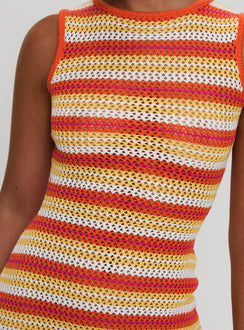 Oxygen Mini Dress Orange Stripe