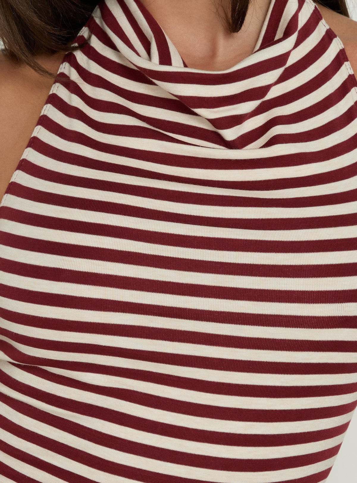 Shaynha Cowl Neck Playsuit Red Stripe
