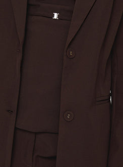 Crowd Pleaser Oversized Blazer Chocolate